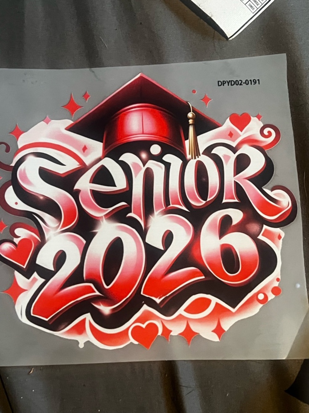 Senior 2026 Red & Black Graduation Decal